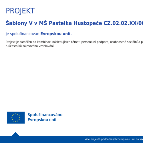 Plakát projektu Šablony V spolufinancovaného Evropskou unií